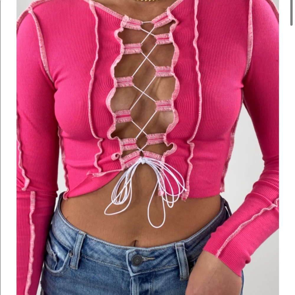 Rock n Rags Lace Up Top - Picture 3 of 3